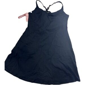 Ewedoos Black Tennis golf Dress  Built-In Bra Athleisure Mini Dress‎ Medium